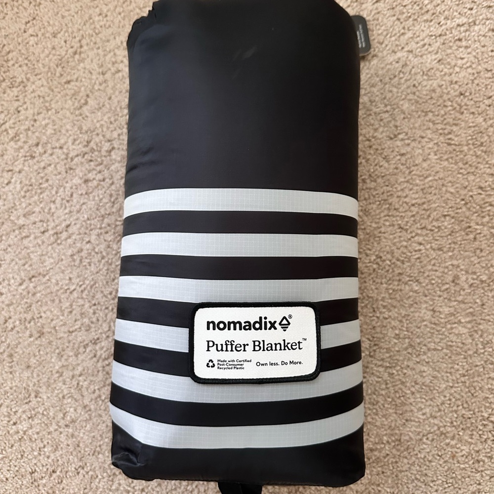 Nomad Black and Gray Puffer Blanket